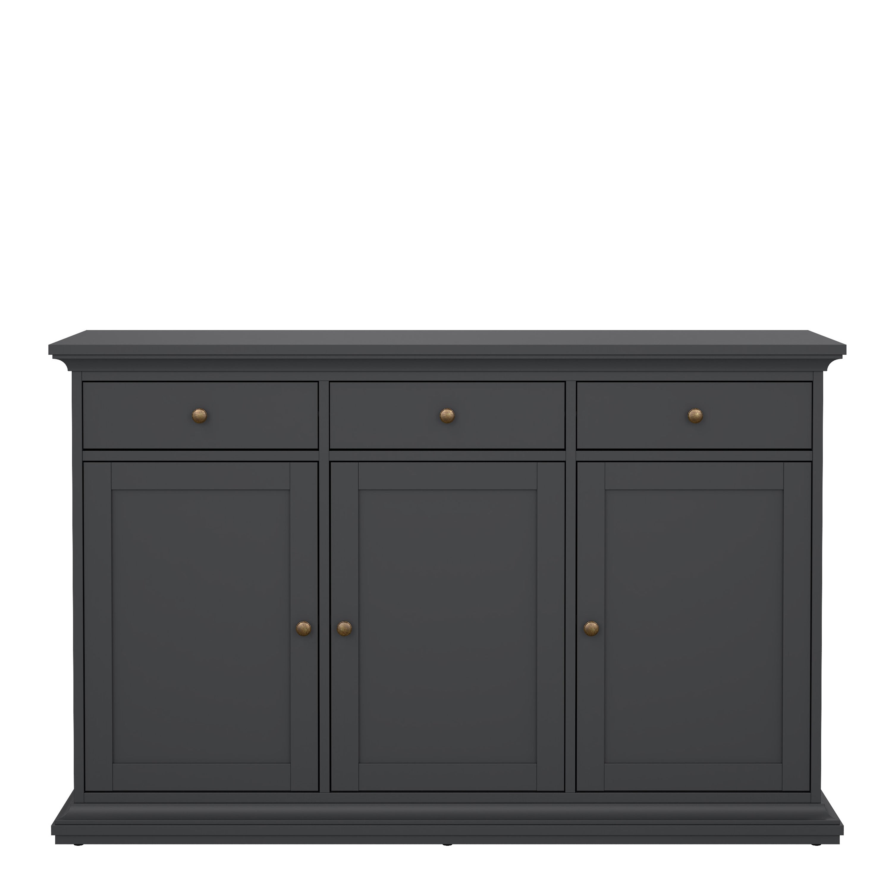 Primrose Sideboard with 3 doors and 3 drawers in Matt Grey