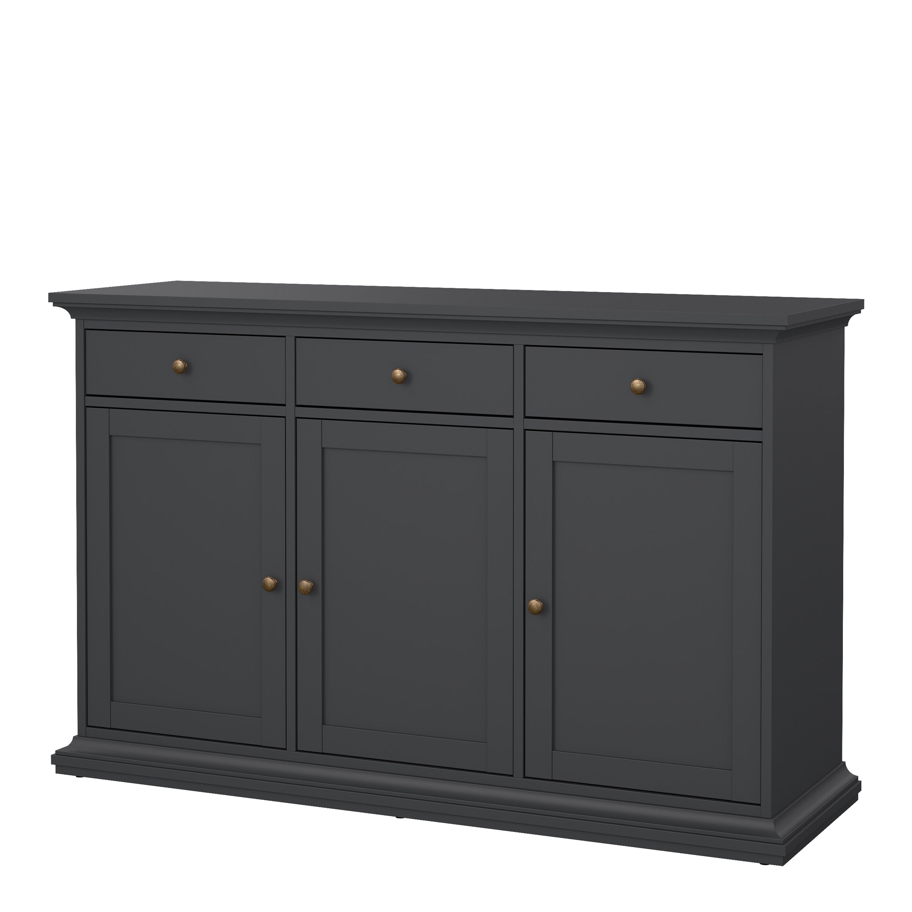 Primrose Sideboard with 3 doors and 3 drawers in Matt Grey