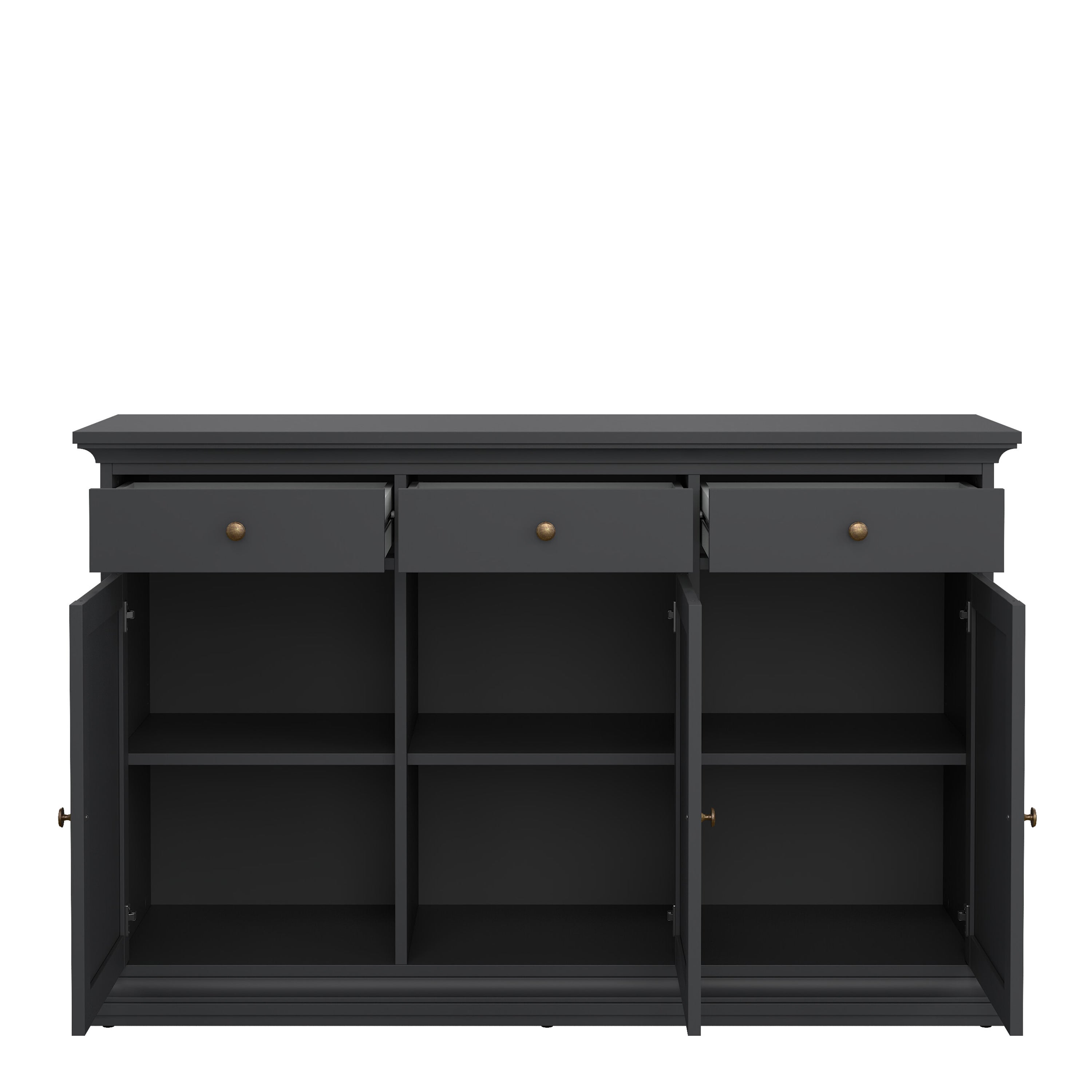 Primrose Sideboard with 3 doors and 3 drawers in Matt Grey