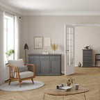 Primrose Sideboard with 3 doors and 3 drawers in Matt Grey