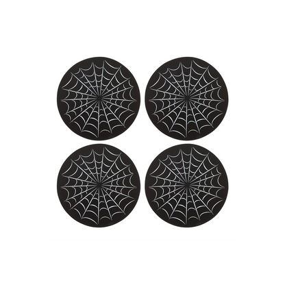 Black Spiderweb Coaster Set