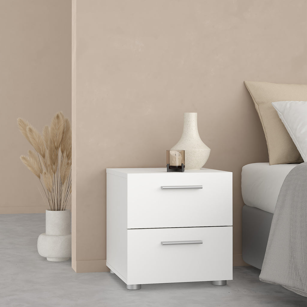 Pippa Bedside 2 Drawers in White