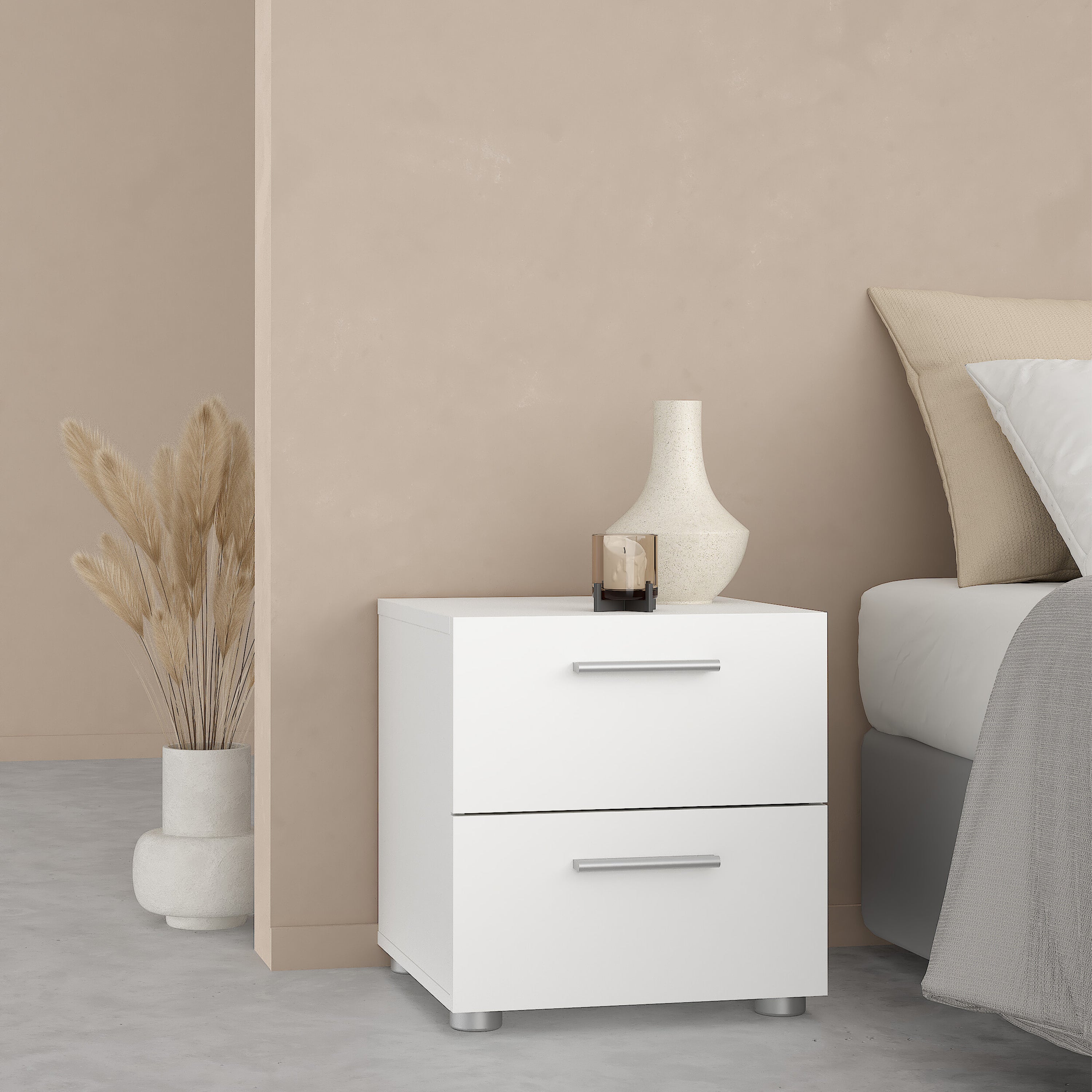 Pippa Bedside 2 Drawers in White