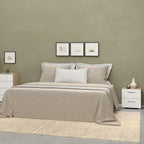 Pippa Bedside 2 Drawers in Oak with White High Gloss