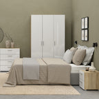 Pippa Bedside 2 Drawers in Oak with White High Gloss