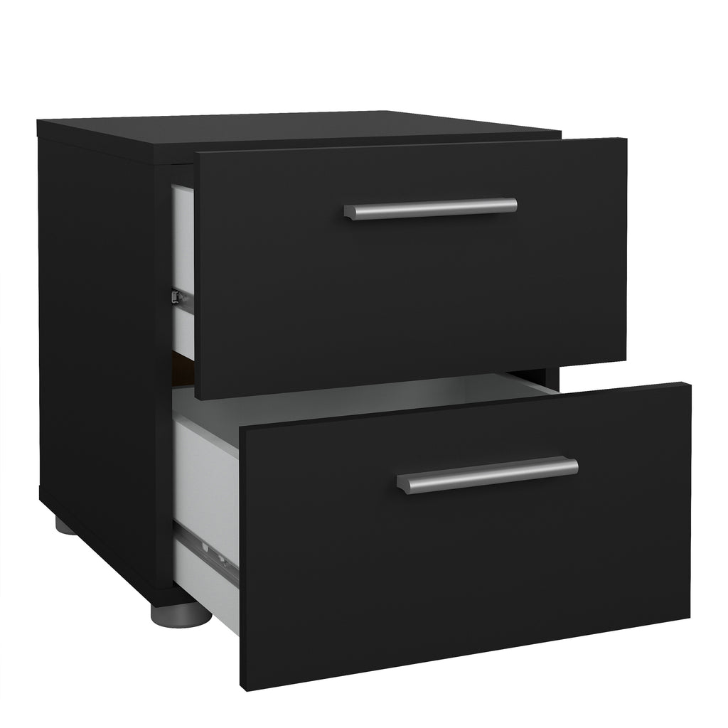 Pippa Bedside 2 Drawers in Black