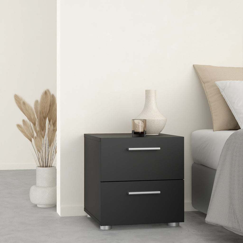 Pippa Bedside 2 Drawers in Black
