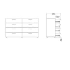 Pippa 8 Drawer chest (4+4) in White