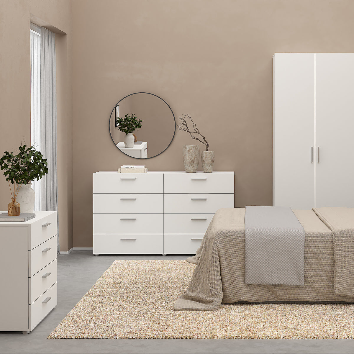 Pippa 8 Drawer chest (4+4) in White
