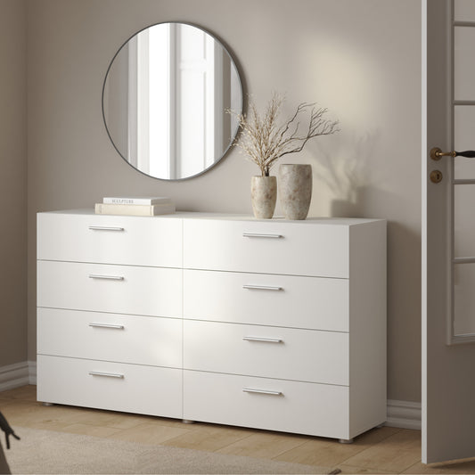 Pippa 8 Drawer chest (4+4) in White