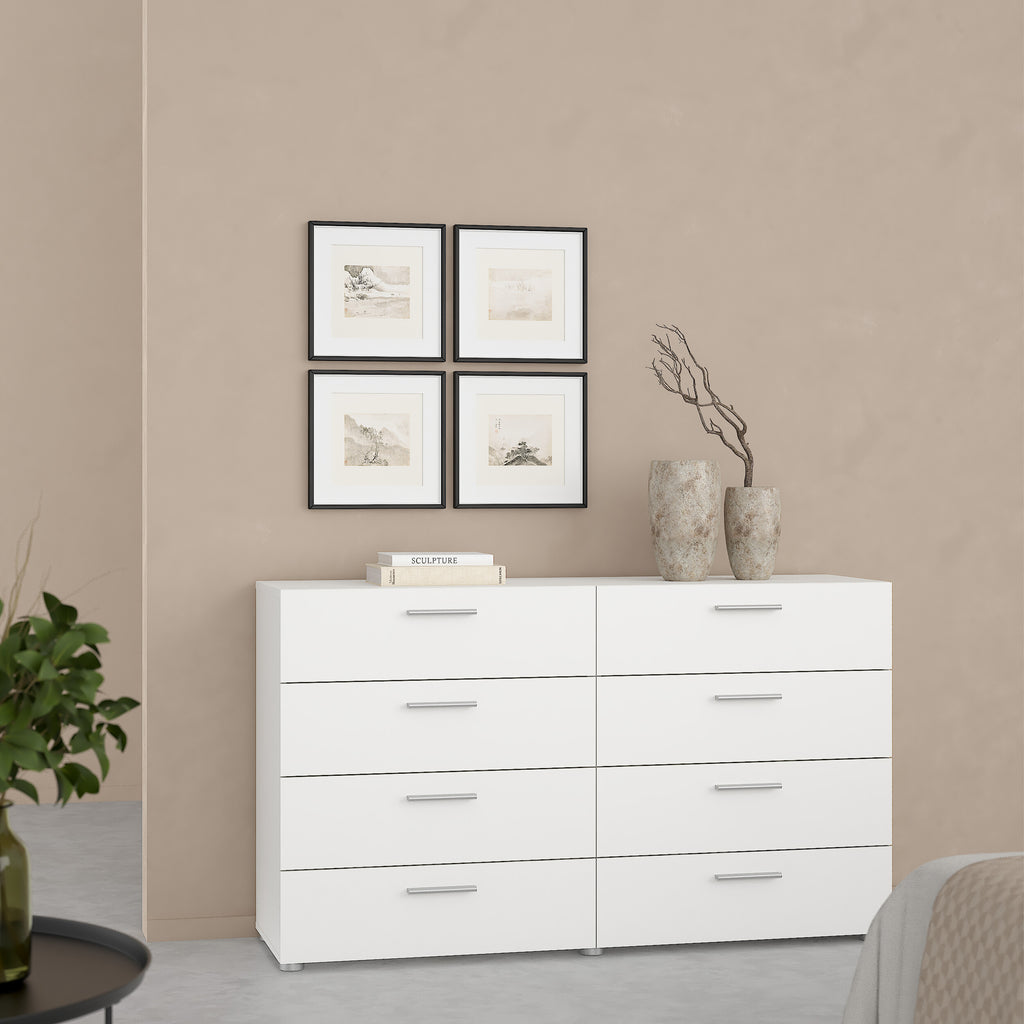 Pippa 8 Drawer chest (4+4) in White
