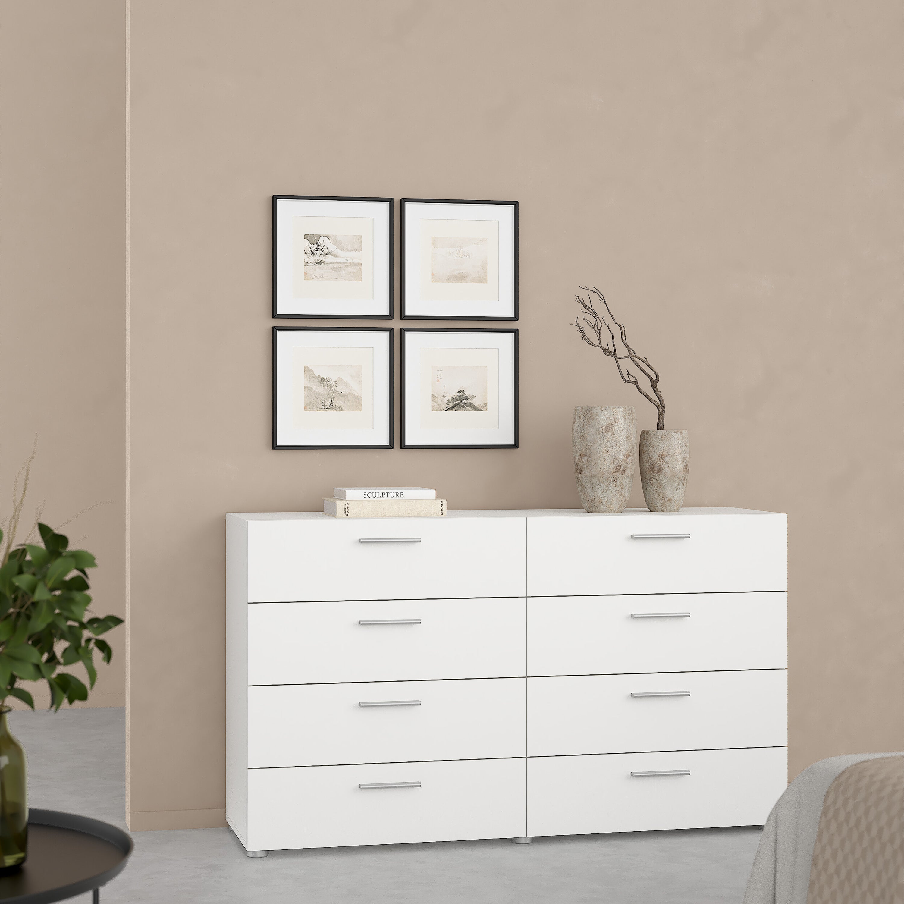 Pippa 8 Drawer chest (4+4) in White