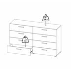 Pippa 8 Drawer chest in Black
