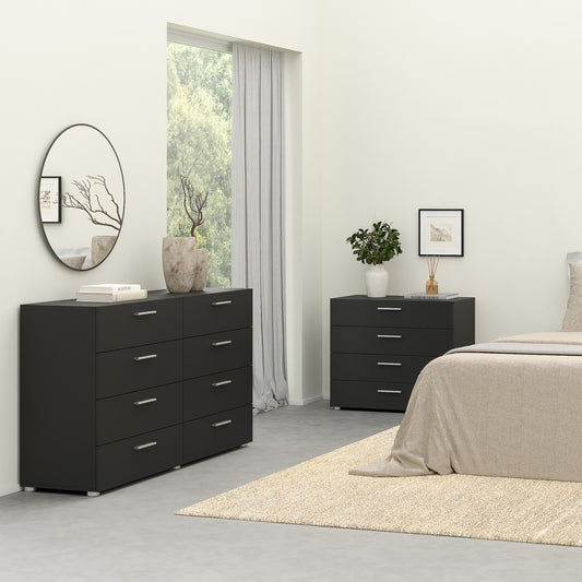 Pippa 8 Drawer chest in Black