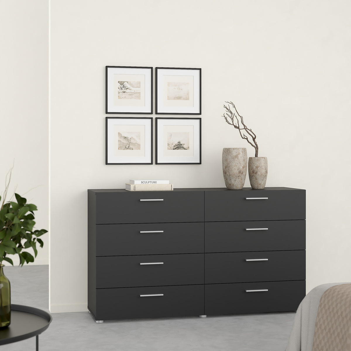 Pippa 8 Drawer chest in Black