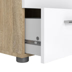 Pippa Bedside 2 Drawers in Oak structure/White High Gloss