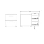 Pippa Bedside 2 Drawers in Oak structure/White High Gloss