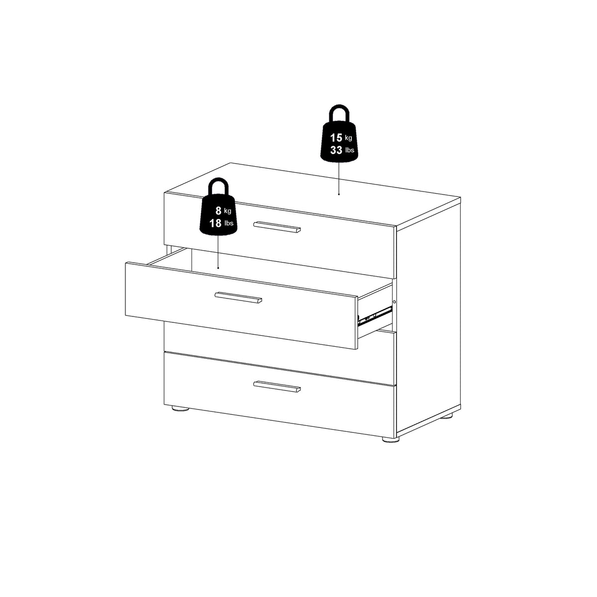 Pippa Chest of 4 Drawers in Oak