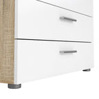 Pippa Chest of 4 Drawers in Oak with White High Gloss