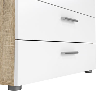 Pippa Chest of 4 Drawers in Oak with White High Gloss