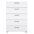 Pippa Chest of 5 Drawers in Oak with White High Gloss