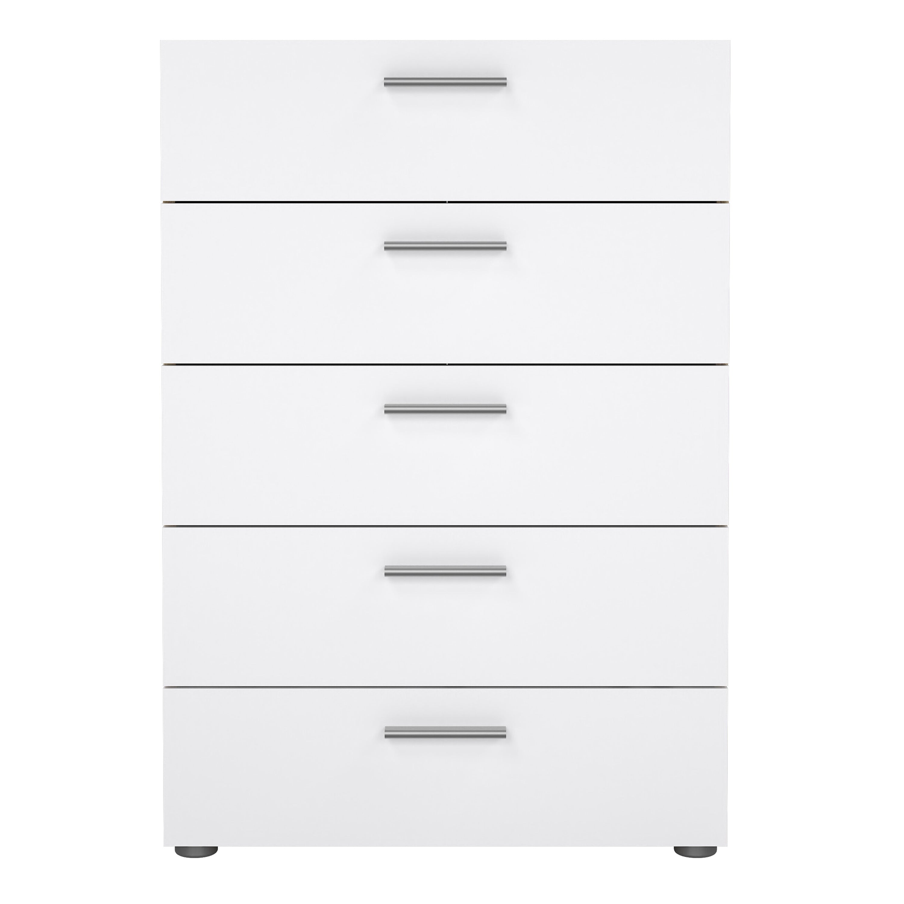 Pippa Chest of 5 Drawers in Oak with White High Gloss