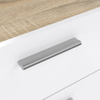 Pippa Chest of 5 Drawers in Oak with White High Gloss