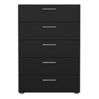 Pippa Chest of 5 Drawers in Black