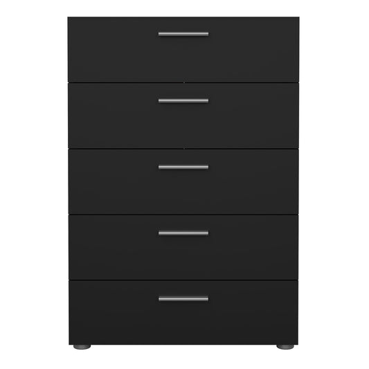Pippa Chest of 5 Drawers in Black