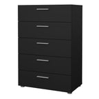 Pippa Chest of 5 Drawers in Black