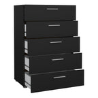 Pippa Chest of 5 Drawers in Black