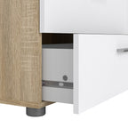 Pippa 8 Drawer chest (4+4) in Oak structure/White High Gloss