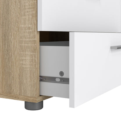 Pippa 8 Drawer chest (4+4) in Oak structure/White High Gloss
