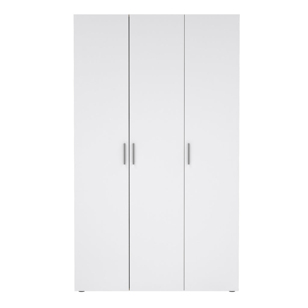 Pippa Wardrobe with 3 Doors in Oak with White High Gloss