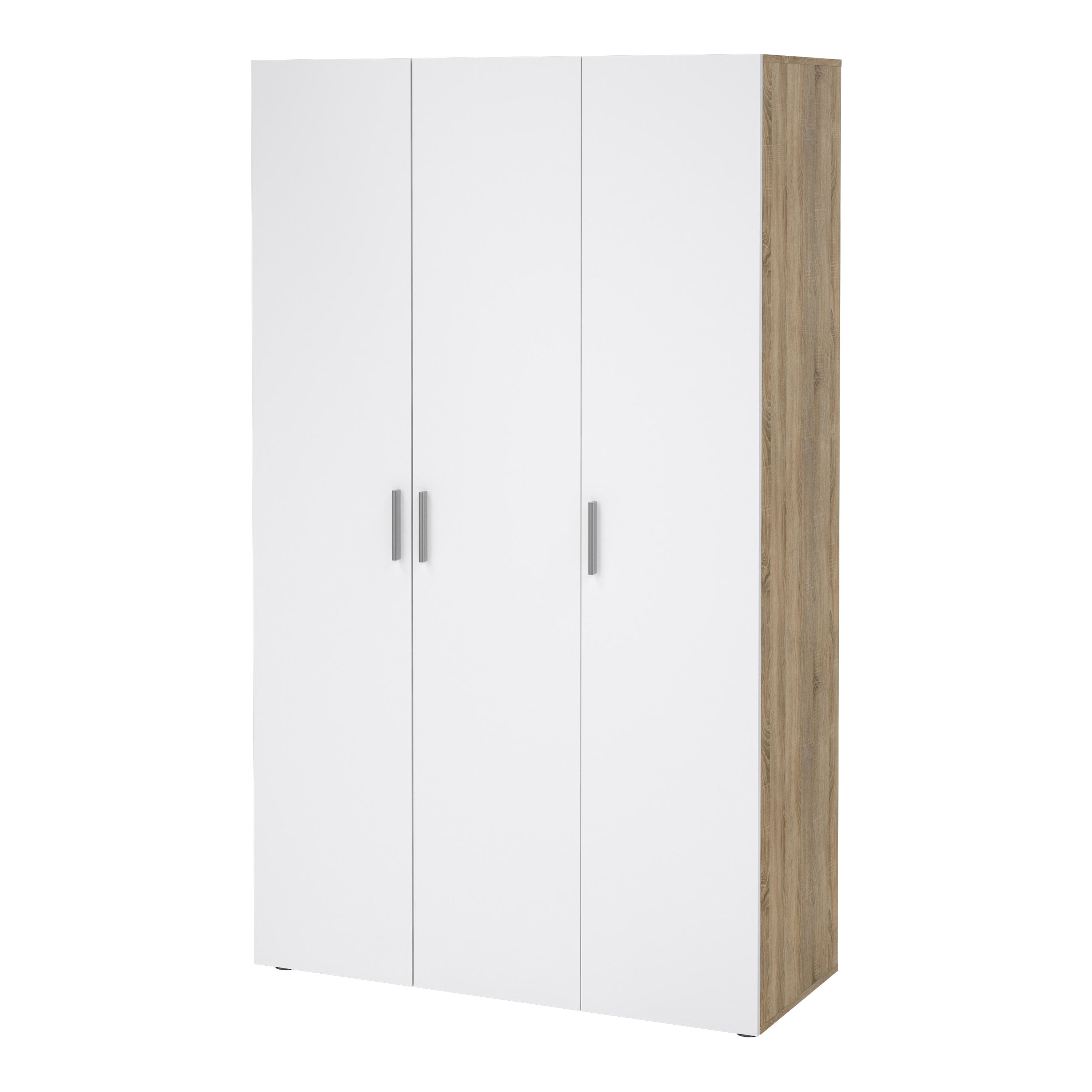 Pippa Wardrobe with 3 Doors in Oak with White High Gloss