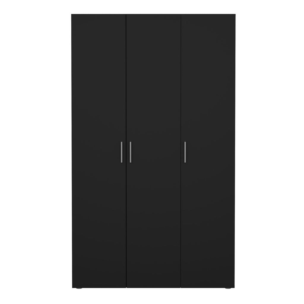Pippa Wardrobe with 3 Doors in Black