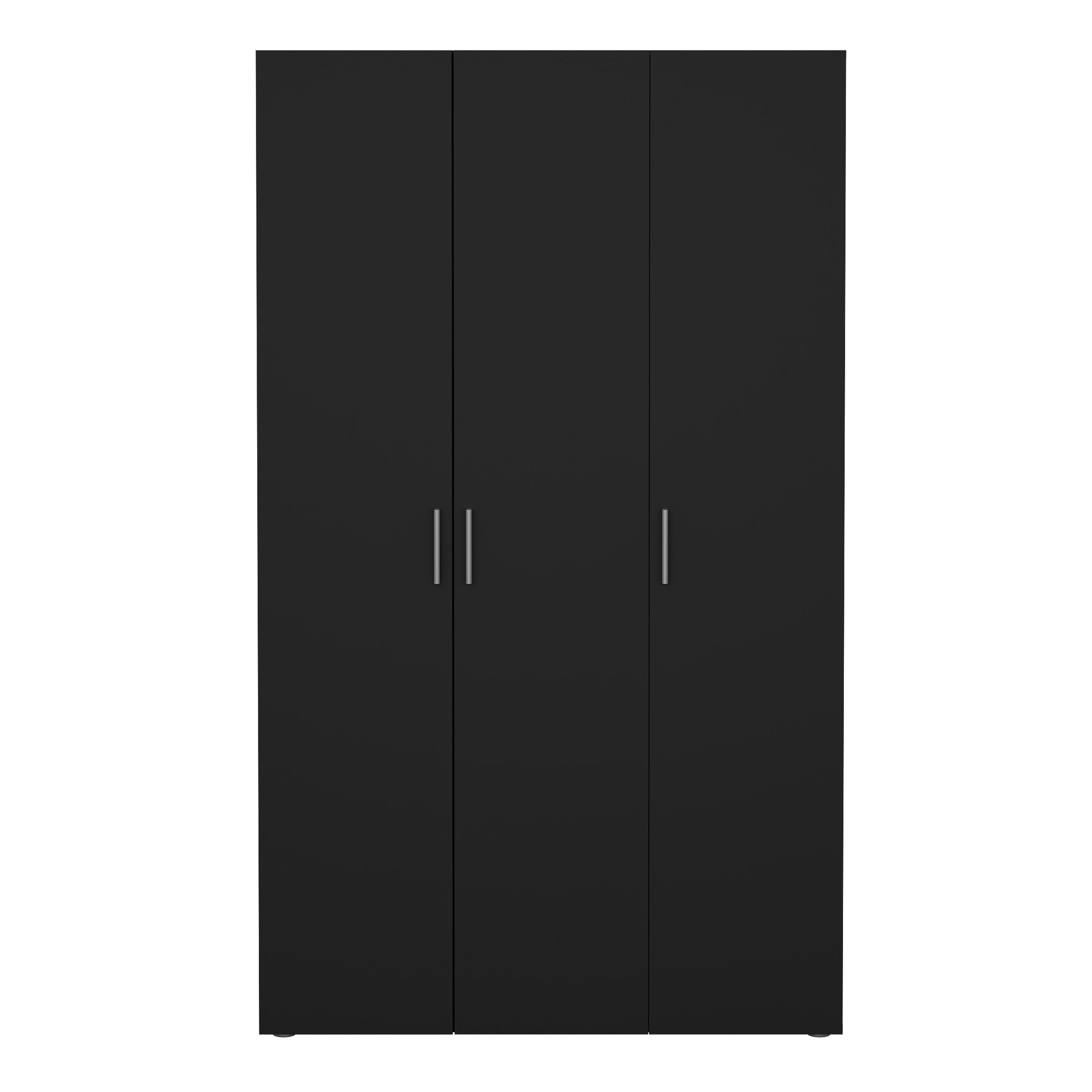 Pippa Wardrobe with 3 Doors in Black