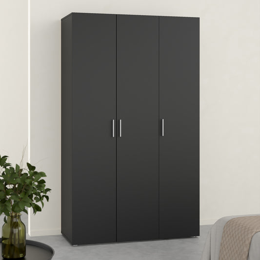 Pippa Wardrobe with 3 Doors in Black