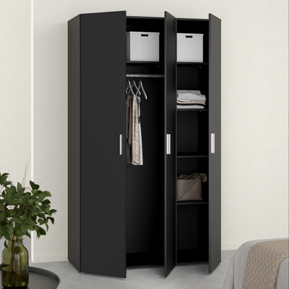 Pippa Wardrobe with 3 Doors in Black