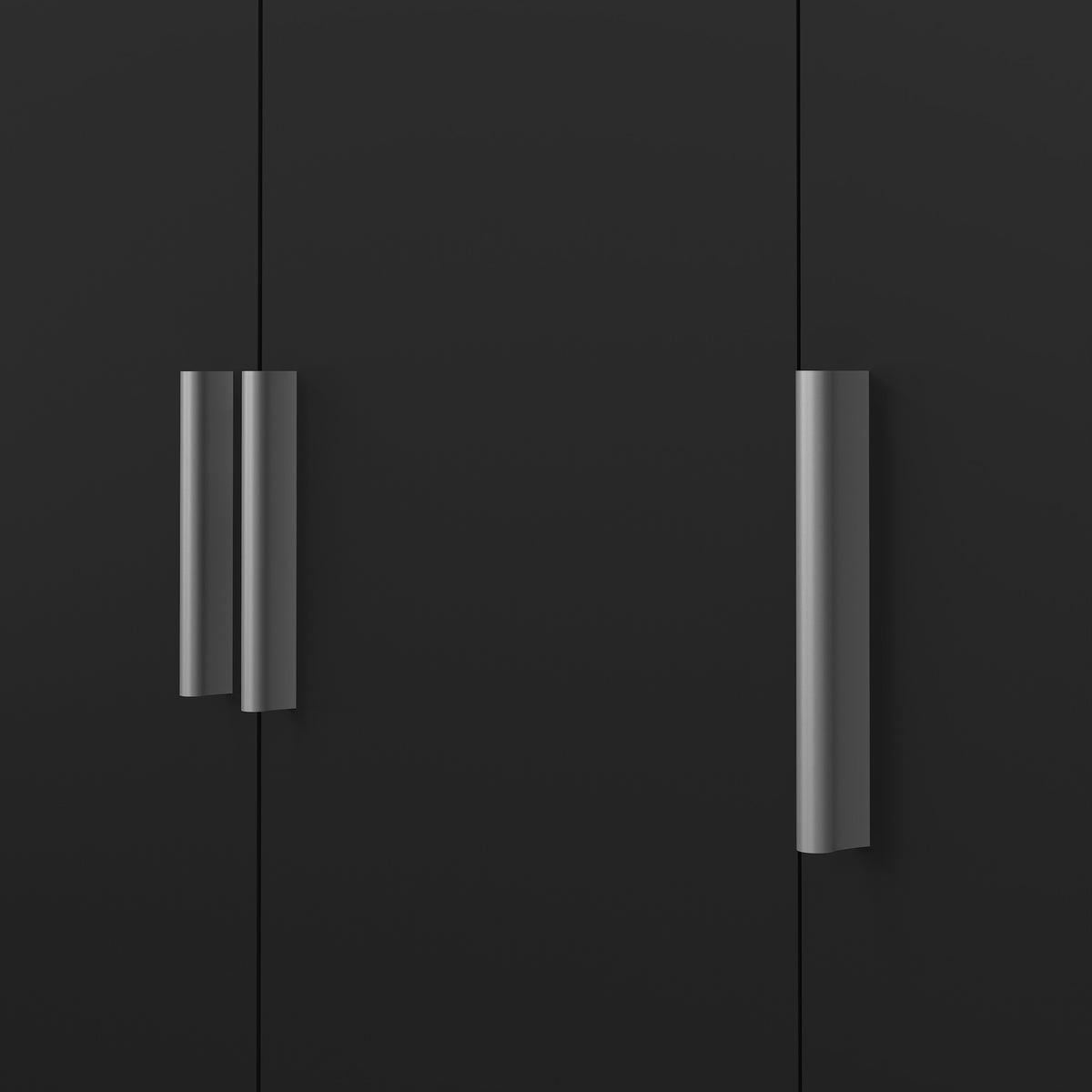 Pippa Wardrobe with 3 Doors in Black