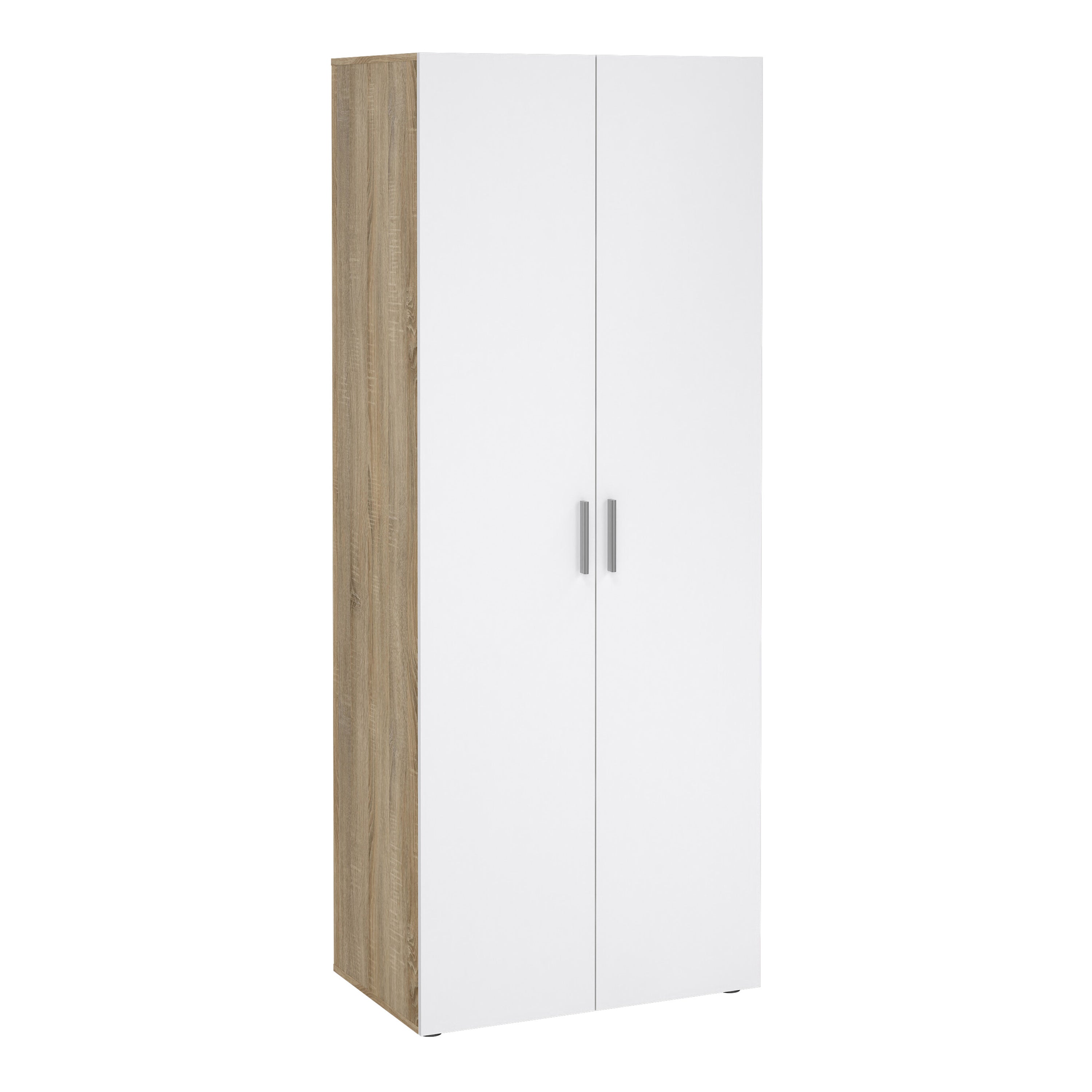 Pippa Wardrobe with 2 Doors in Oak with White High Gloss