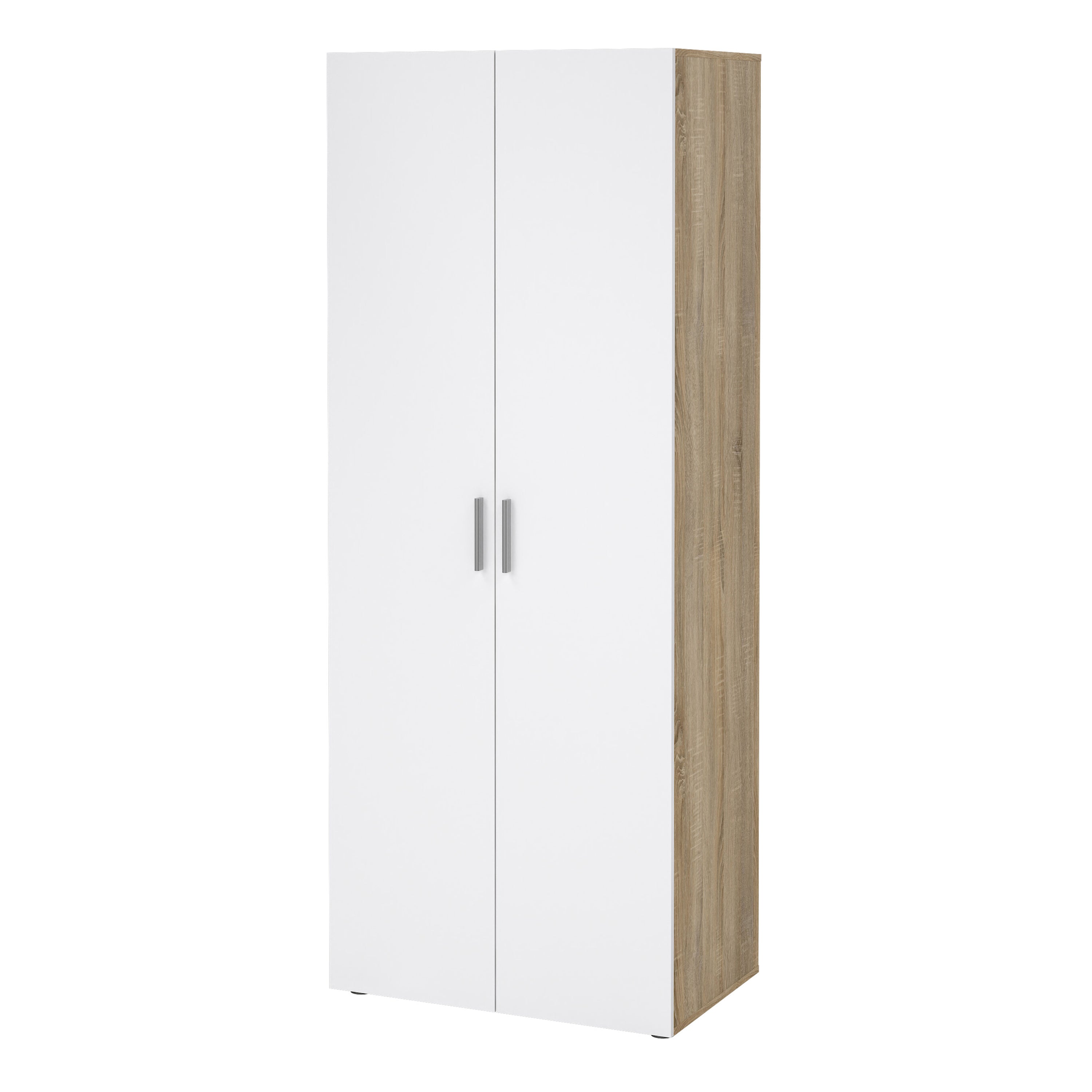 Pippa Wardrobe with 2 Doors in Oak with White High Gloss