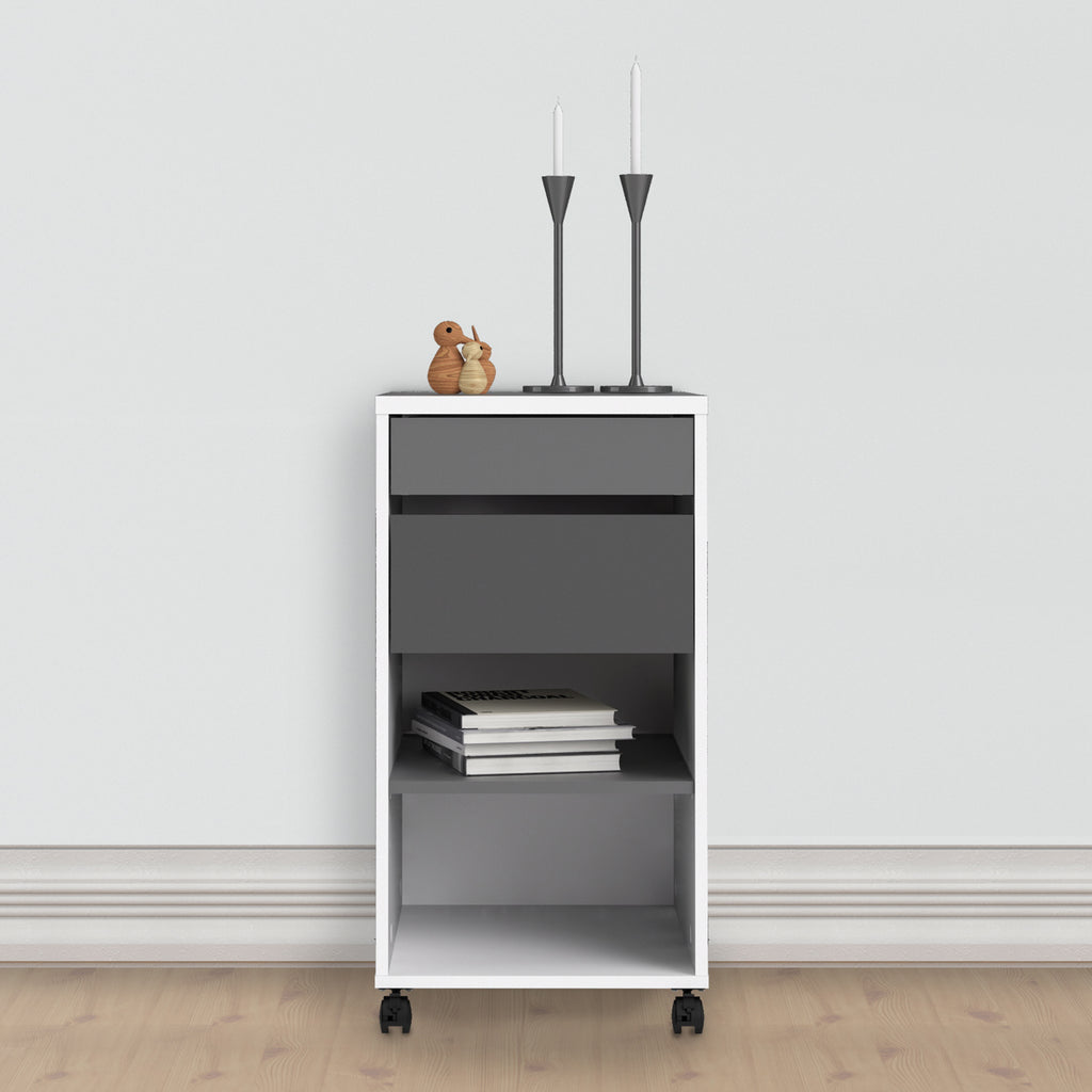 Fenton Mobile File Cabinet 2 Drawers 1 Shelf