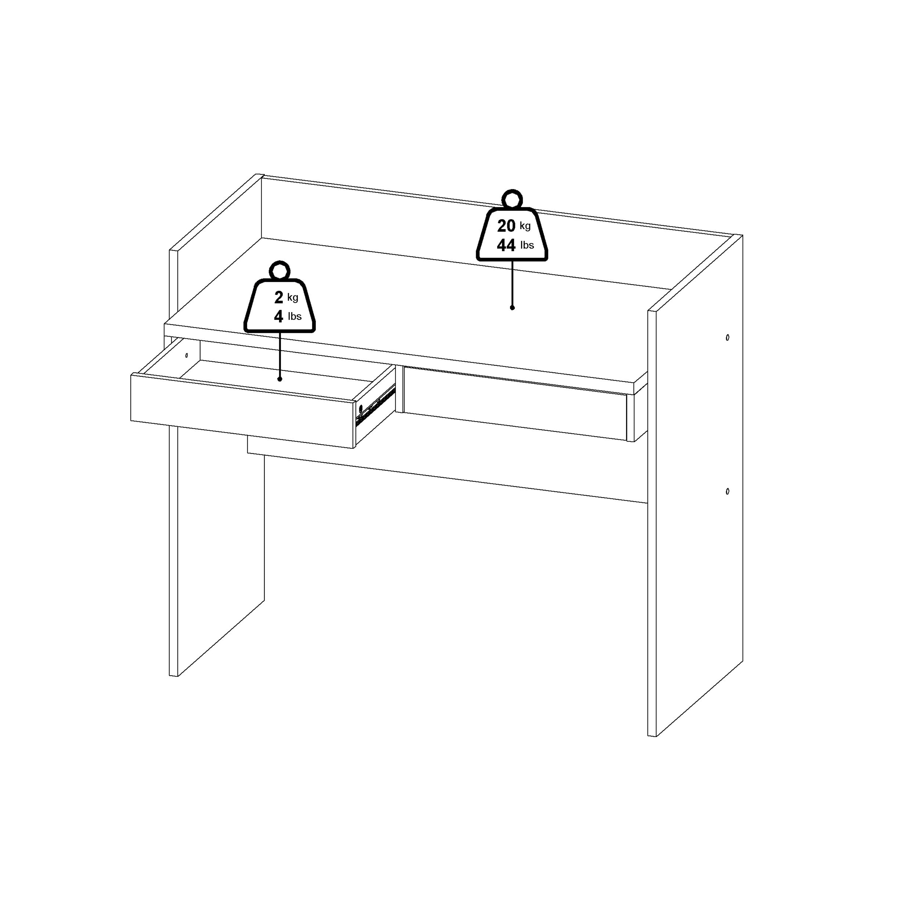 Fenton Desk 2 Drawers In Jackson Hickory and White