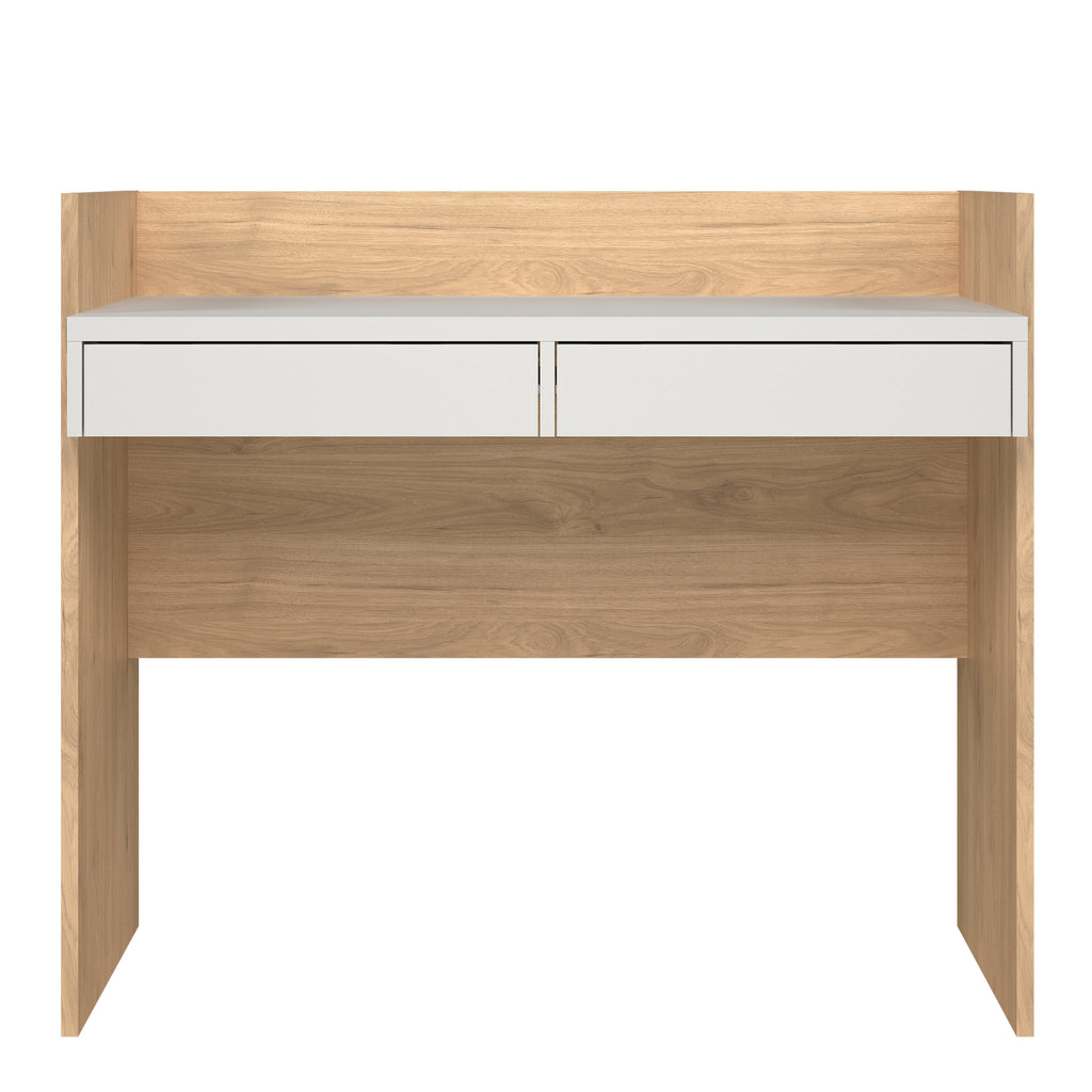 Fenton Desk 2 Drawers In Jackson Hickory and White