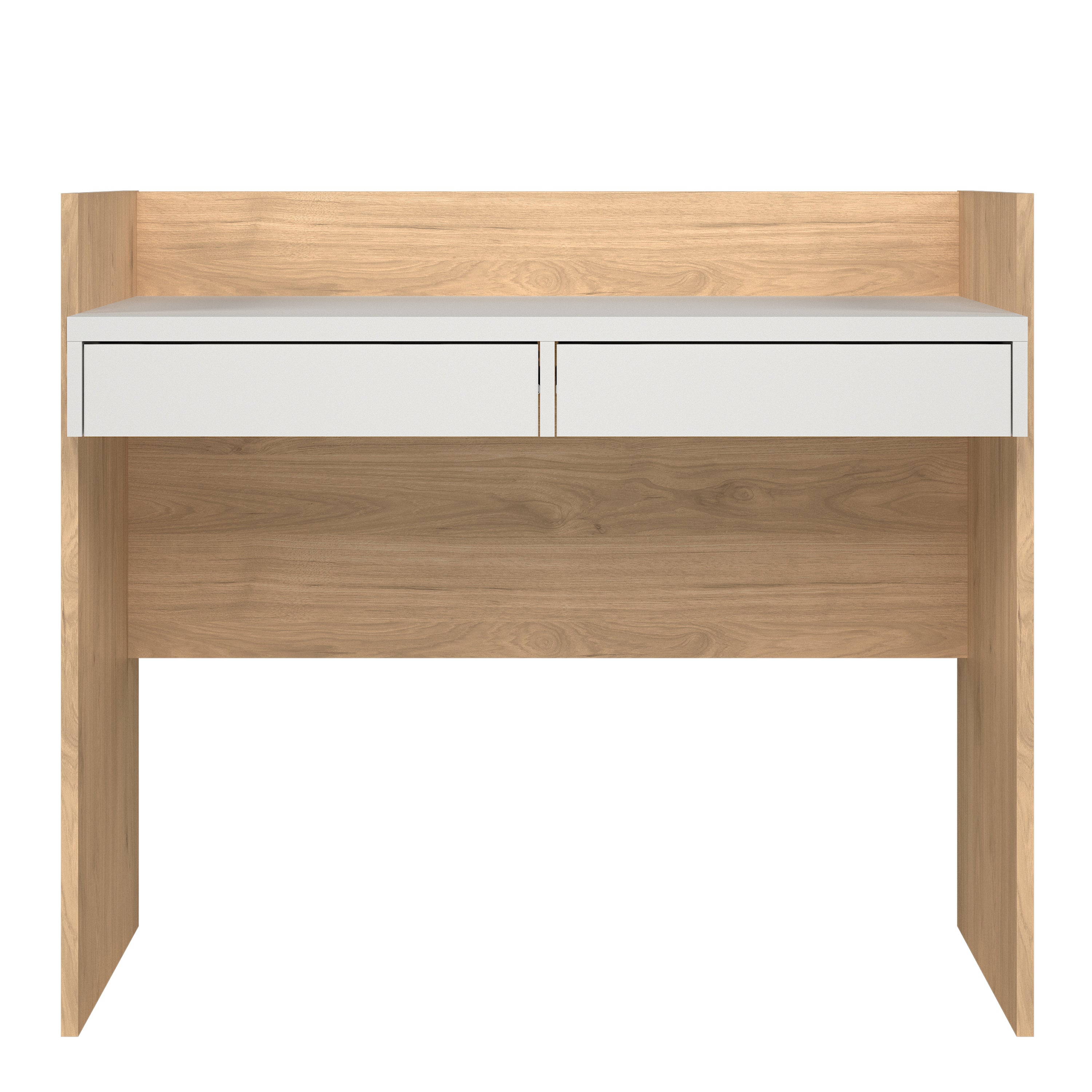 Fenton Desk 2 Drawers In Jackson Hickory and White