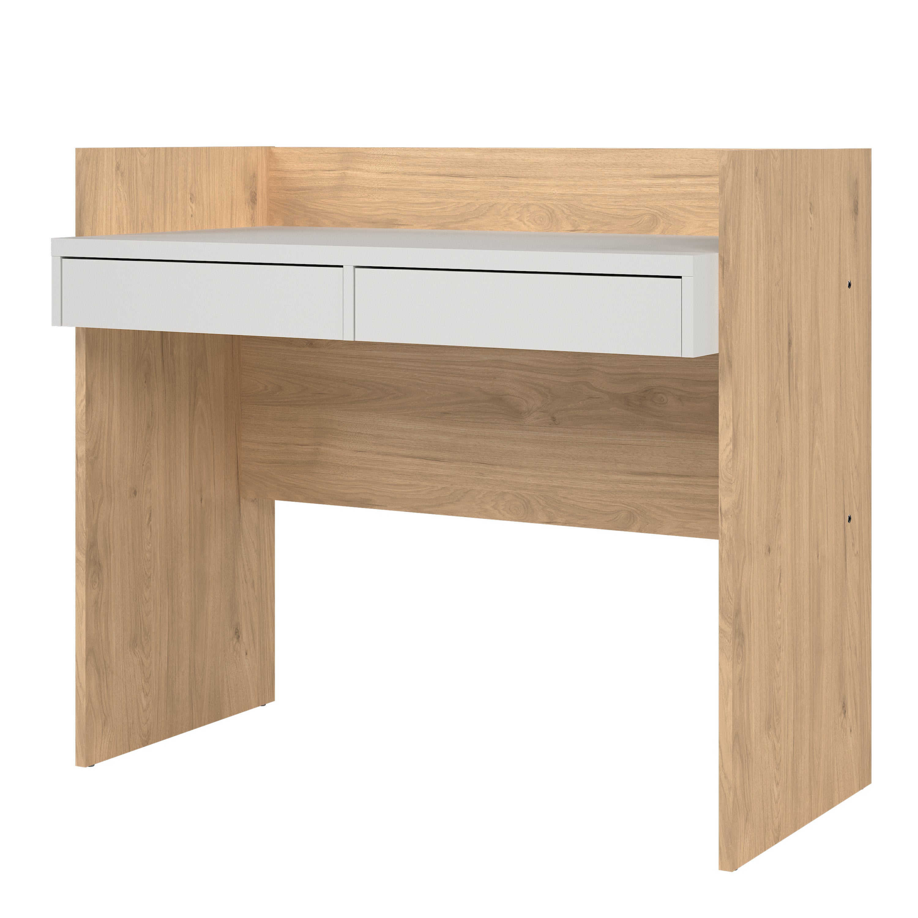 Fenton Desk 2 Drawers In Jackson Hickory and White