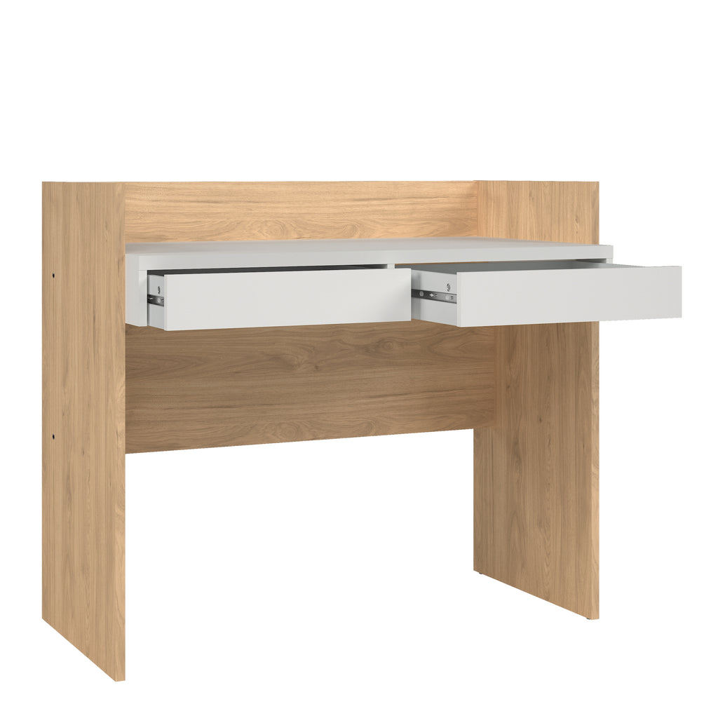 Fenton Desk 2 Drawers In Jackson Hickory and White
