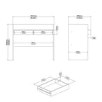 Fenton Desk 2 Drawers In Jackson Hickory and White