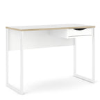 Fenton Desk 1 Drawer in White with Oak Trim